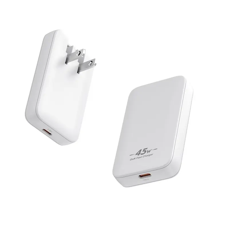 CB 45W ultra-thin II GaN charger with US plug and one USB-C port, in white