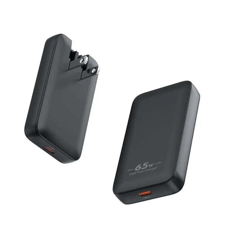 CB 65W ultra-thin II GaN charger with US plug and one USB-C port, in black