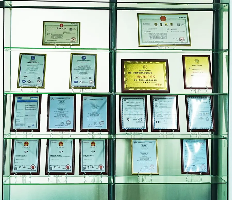 Wall of Rongjun certificates and honors